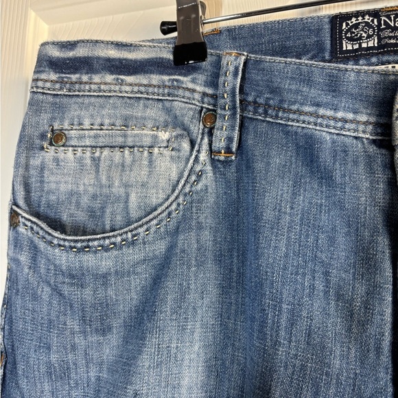 Nat Nast Jeans Mens 38x34 Blue Maverick Straight Medium Wash Faded Luxury Denim - Picture 6 of 11
